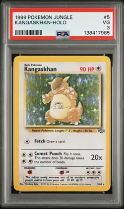 1999 POKEMON JUNGLE #5 KANGASKHAN-HOLO PSA 3 - Image 1