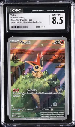2025 POKEMON BLACK STAR PROMOS UNOVA VICTINI ILLUSTRATION COLL VICTINI CGC 8.5 - Image 1
