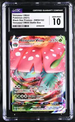 Pokemon Venusaur VMAX (2021) BSP - SWSH102 Venusaur VMAX Battle Box CGC 10 - Image 1