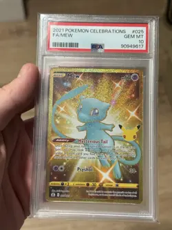 Pokemon Mew Full Art Secret Rare Holo 025/025 Celebrations PSA 10 - Image 1