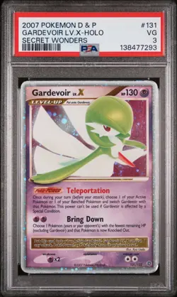 2007 POKEMON DIAMOND & PEARL SECRET WONDERS #131 GARDEVOIR LV.X-HOLO PSA 3 - Image 1