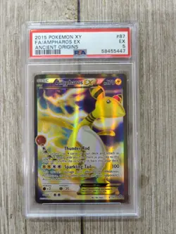 Graded PSA 5 2015 Pokemon XY Ampharos EX Ancient Origins #88 - Image 1