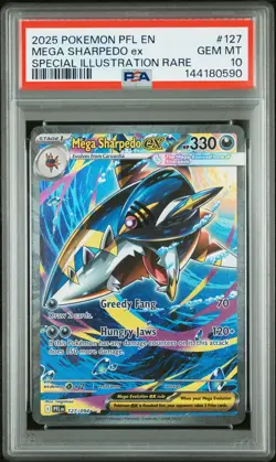 2025 POKEMON PHANTASMAL FLAMES SPECIAL ILLUSTRATION RARE MEGA SHARPEDO EX PSA 10 - Image 1