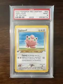 Pokemon PSA 9 1st Edition Neo Destiny Jigglypuff - Image 1