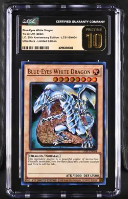 Yu-Gi-Oh! LC 25th Ann. Blue-Eyes White Dragon LC01-EN004 CGC PRISTINE 10 POP 17 - Image 1