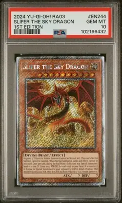 Yugioh | PSA 10 Platinum Secret Rare Slifer the Sky Dragon | MVP1-ENS57 - Image 1