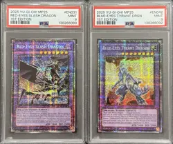 2025 PSA 9 YUGIOH MP25 STARLIGHT RARE RED EYES SLASH & BE TYRANT DRAGON SET - Image 1