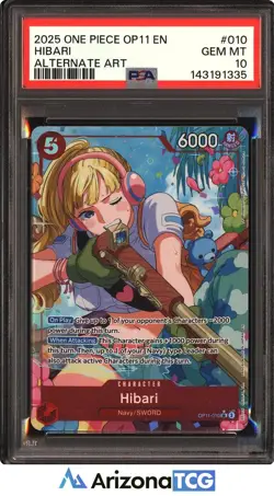 One Piece 2025 Hibari OP11-010 Alternate Art Super Rare OP11 GEM MINT PSA 10 - Image 1