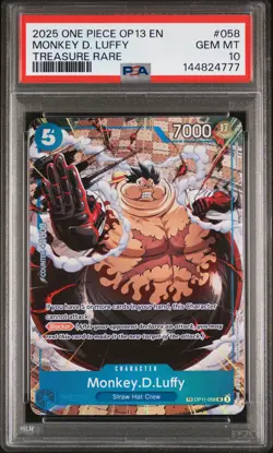2025 ONE PIECE OP13-CARRYING ON HIS WILL TREASURE RARE MONKEY D. LUFFY PSA 10 - Image 1
