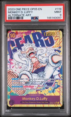 2023 ONE PIECE OP05-AWAKENING OF THE NEW ERA ALTERNATE ART MONKEY D. LUFFY PSA 9 - Image 1