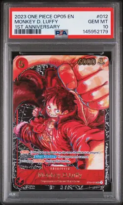 2023 ONE PIECE OP05-AWAKENING OF THE NEW ERA 1ST ANV #012 MONKEY D. LUFFY PSA 10 - Image 1