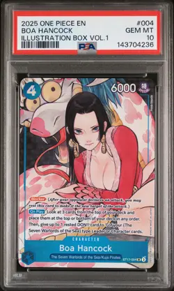 2025 ONE PIECE PROMOS ILLUSTRATION BOX VOL.1 #004 BOA HANCOCK PSA 10 - Image 1