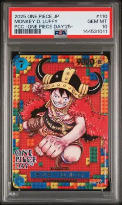 2025 ONE PIECE JPN PREM CARD COLL -ONE PIECE DAY'25- #110 MONKEY D. LUFFY PSA 10 - Image 1