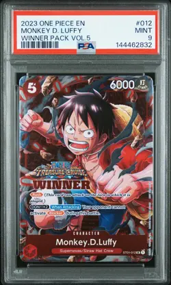 2023 ONE PIECE PROMOS WINNER PACK VOL.5 #012 MONKEY D. LUFFY PSA 9 - Image 1