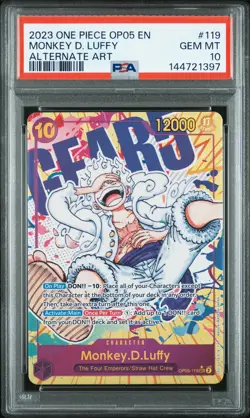 2023 ONE PIECE OP05-AWAKENING OF THE NEW ERA #119 MONKEY D. LUFFY PSA 10 - Image 1