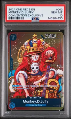 2024 ONE PIECE PROMOS CONVENTION EXCLUSIVE #043 MONKEY D. LUFFY PSA 10 - Image 1