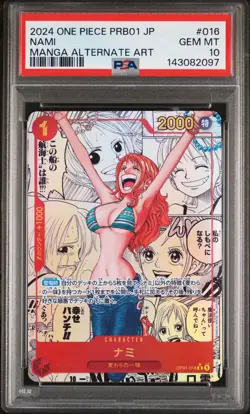 2024 ONE PIECE JPN PRB01-PREMIUM BOOSTER MANGA ALTERNATE ART #016 NAMI PSA 10 - Image 1