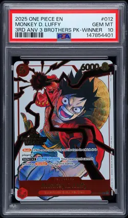 2025 ONE PIECE 3RD ANV TOURNAMENT 3 BROTHERS PACK WINNER MONKEY D. LUFFY PSA 10 - Image 1