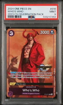 2024 ONE PIECE CHAMPIONSHIP 2023 CELEBRATION PACK #010 WHO'S WHO PSA 9 - Image 1