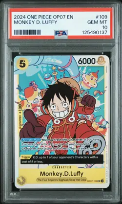 MONKEY D. LUFFY 2024 One Piece 500 Years In The Future #OP07-109 SR PSA 10 - Image 1