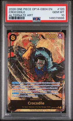 2026 ONE PIECE OP14-EB04-THE AZURE SEA'S SEVEN ALTERNATE ART CROCODILE PSA 10 - Image 1