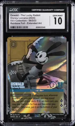 2024 DISNEY LORCANA D23 COLLECTION #06/D23 OSWALD - THE LUCKY RABBIT CGC 10 - Image 1