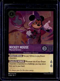 2023 Disney Lorcana TCG: Mickey Mouse - Wayward Sorcerer Foil #51/204 - Image 1
