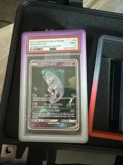 2017 Pokemon Sun Moon Shining Legends Mewtwo GX Secret Rare Card #78/73 PSA 9 - Image 1