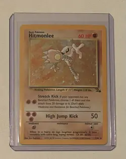 Pokemon TCG Hitmonlee #7/62 Holo Fossil Card 1999 Vintage - Image 1