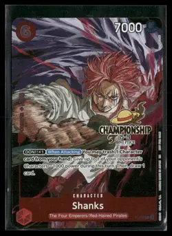 2025 One Piece Shanks Championship Gold Foil Stamp Card CS Event English P-083 - Image 1