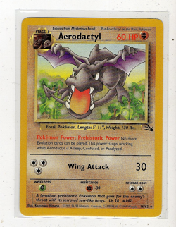 1999 Pokemon TCG Fossil Aerodactyl Non-Holo Rare Card #16/62 NM - Image 1