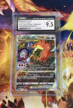 2022 Pokemon Charizard VSTAR SWSH262 FULL ART HOLO UPC Promo Card CGC 9.5 MINT+ - Image 1