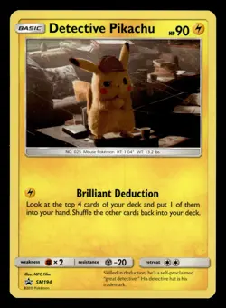 Detective Pikachu SM194 Holo Rare Black Star Promo Pokemon Card - Image 1