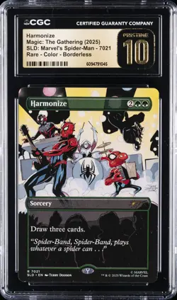 2025 MTG SLD: MARVEL'S SPIDER-MAN BORDERLESS #7021 HARMONIZE CGC 10 PRISTINE - Image 1