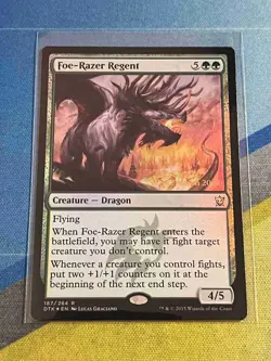 Magic the Gathering MTG Dragons of Tarkir Prerelease Promo FOE-RAZER REGENT Foil - Image 1