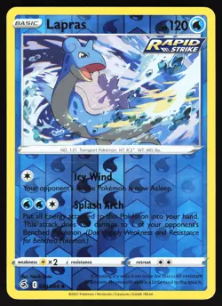 Lapras 054/264 Pokemon SWSH08: Fusion Strike Reverse Holo Uncommon LP/MP - Image 1