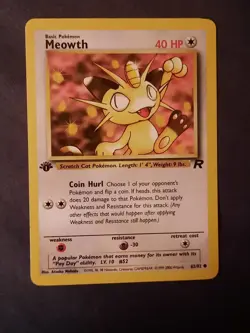 Pokemon Card Meowth 62/82 1st Edition Team Rocket - Image 4