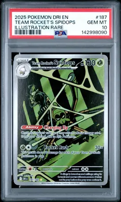 2025 POKEMON DESTINED RIVALS ILLUSTRATION RARE #187 TEAM ROCKET'S SPIDOPS PSA 10 - Image 1