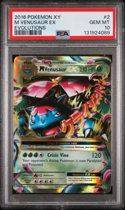 2016 POKEMON XY EVOLUTIONS #2 M VENUSAUR EX PSA 10 - Image 1