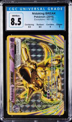 2016 POKEMON XY EVOLUTIONS RARE #46 NIDOKING BREAK CGC 8.5 - Image 1