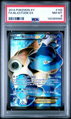 2014 POKEMON XY #142 FULL ART/BLASTOISE EX PSA 8 - Image 1