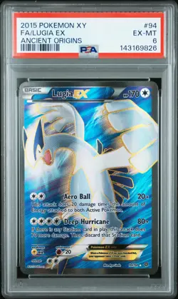 2015 POKEMON XY ANCIENT ORIGINS #94 FULL ART/LUGIA EX PSA 6 - Image 1