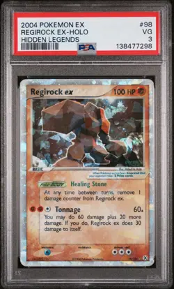2004 POKEMON EX HIDDEN LEGENDS #98 REGIROCK EX-HOLO PSA 3 - Image 1