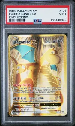 2016 POKEMON XY EVOLUTIONS #106 FA/DRAGONITE EX EVOLUTIONS PSA 9 - Image 1