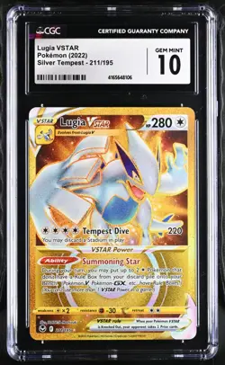 Pokemon 2022 Lugia VSTAR SR-Holo Silver Tempest # 211 CGC 10 - Image 1