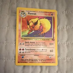 Pokemon TCG Flareon Jungle Holo Rare Unlimited 70 HP #3/64 1999 English - Image 1
