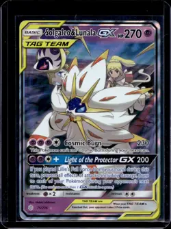 2019 Pokemon Sun & Moon Cosmic Eclipse Solgaleo Lunala Tag Team Holo #75/236 - Image 1
