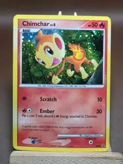 SWIRL HP Pokemon TCG Chimchar DP Black Star Promotional DP02 Holo Promo - Image 1