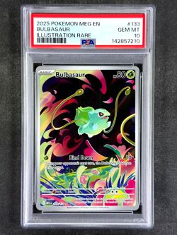 2025 Pokemon Mega Evolution #133 Bulbasaur Illustration Rare 133/132 PSA 10 Gem - Image 1