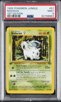 1999 POKEMON JUNGLE 1ST EDITION #57 NIDORAN PSA 9 - Image 1